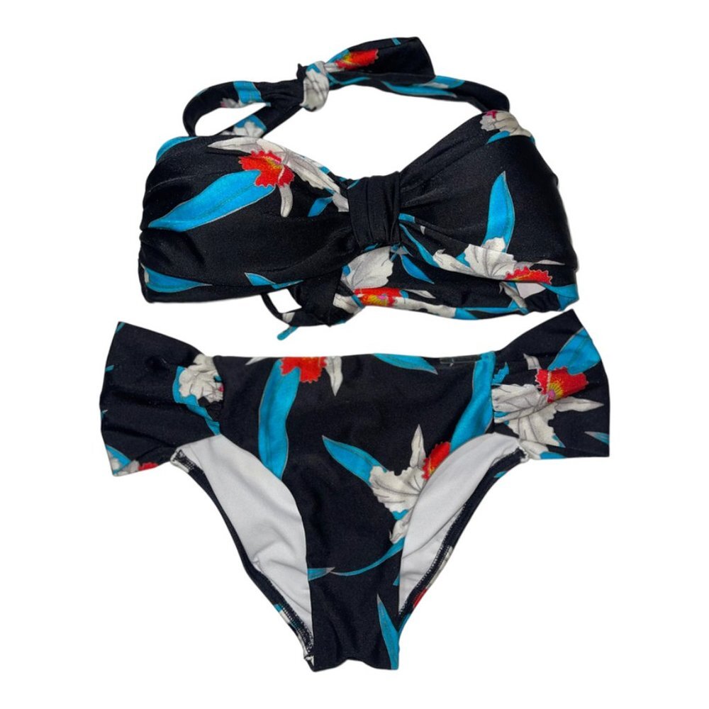 Billabong Black blue red and white colors 2 pcs Bikini set Size 10